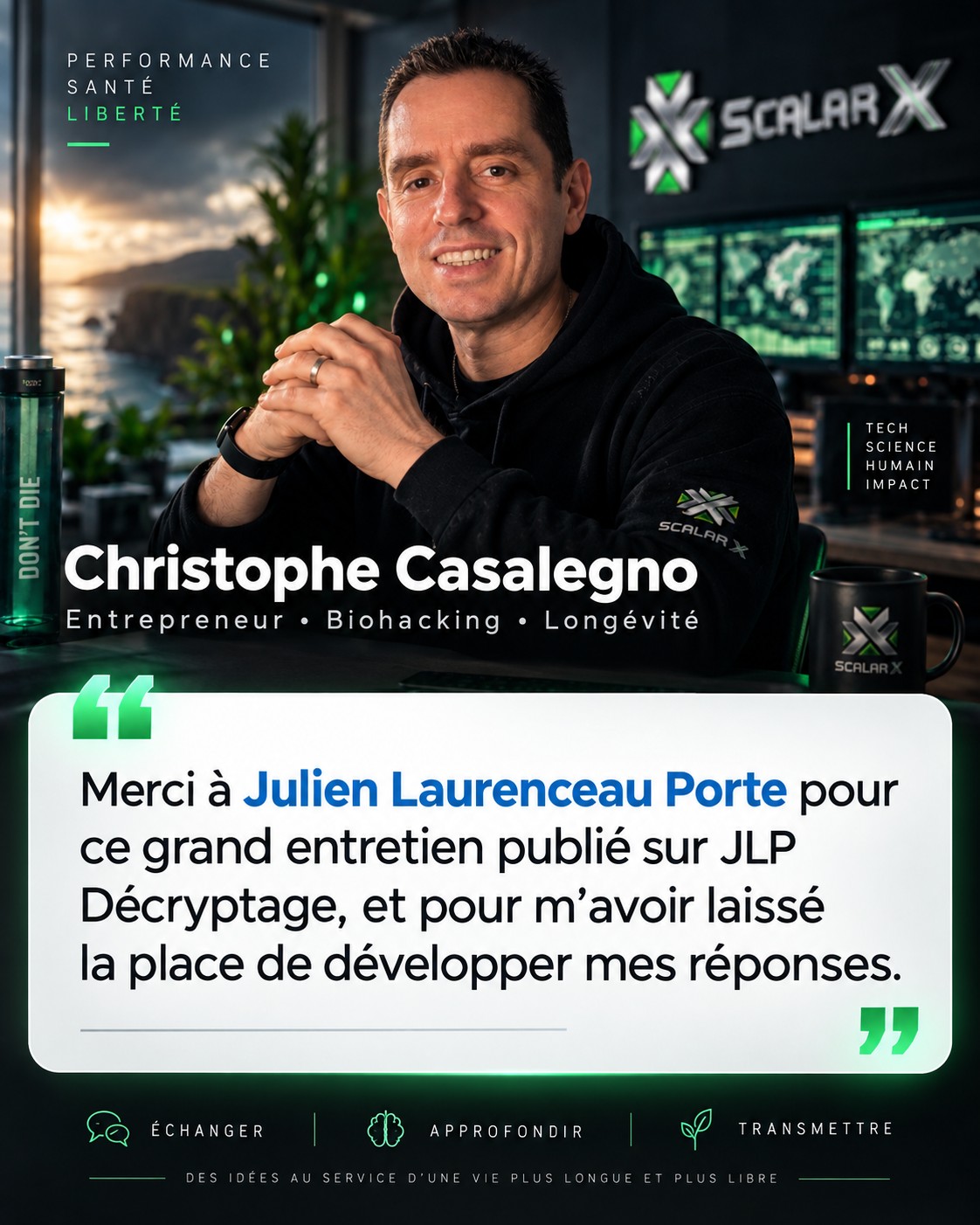 Avis de Christophe Casalegno, entrepreneur, biohacking et longévité