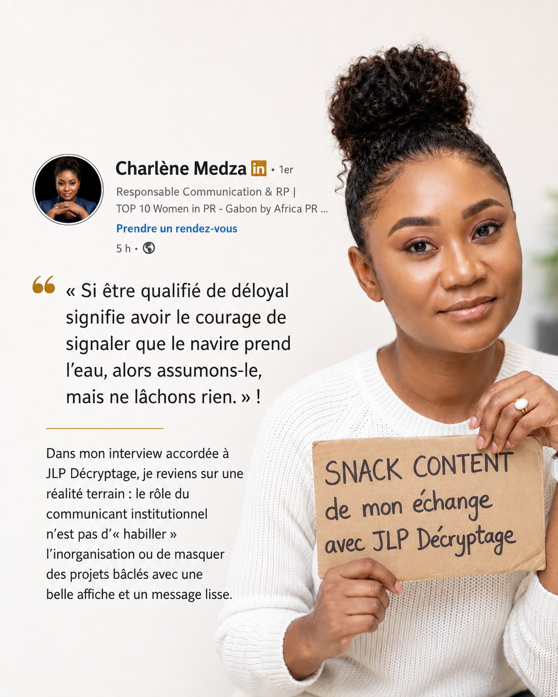 Avis de Charlène Medza, responsable communication et relations publiques