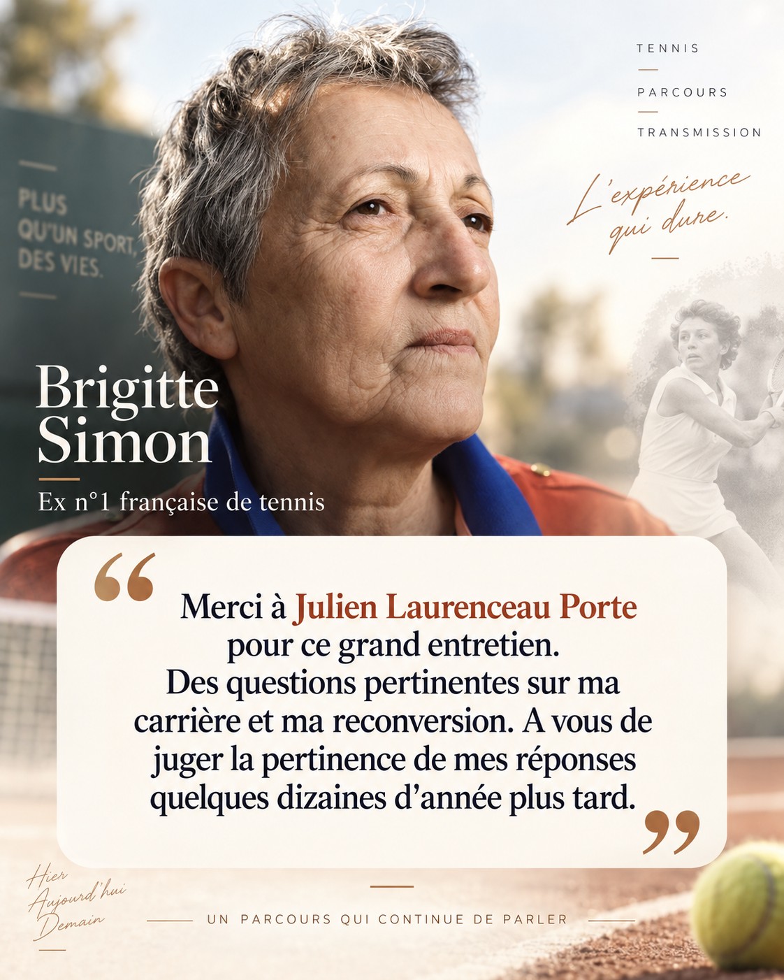 Avis de Brigitte Simon, ex n°1 française de tennis