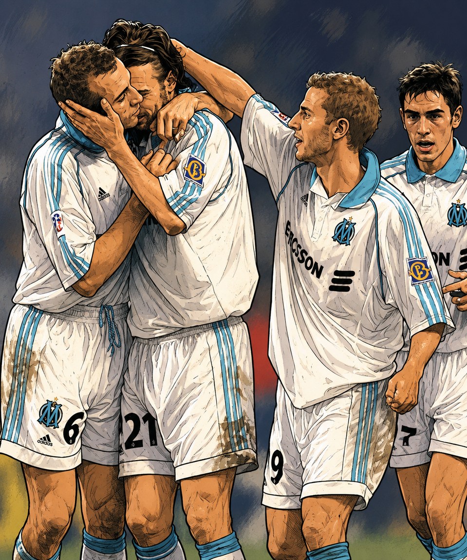 Illustration d’une célébration sous le maillot de l’Olympique de Marseille