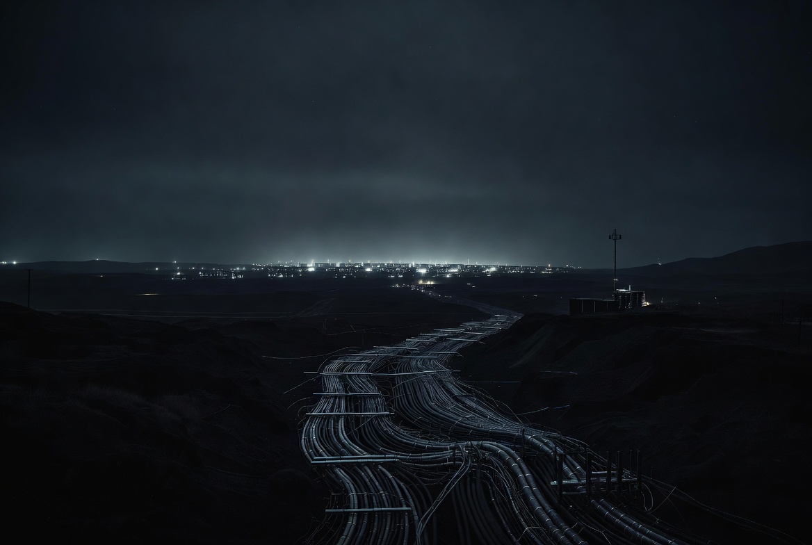 Réseau d'infrastructures vers une ville lointaine